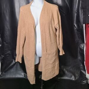 Olive and oak tan open-front cardigan size XL